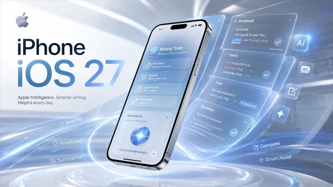 Apple Prepares Major AI Upgrade for iOS 27 with New Text Processing Tools